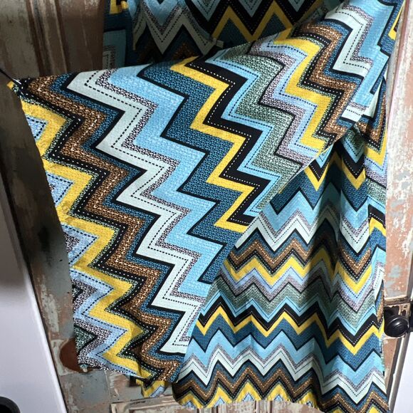 Lady Noiz Large Swing Style Dress Boho Groovy Vibes Chevron - Picture 4 of 16